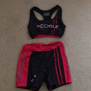 Tri Shorts and Sports Bra